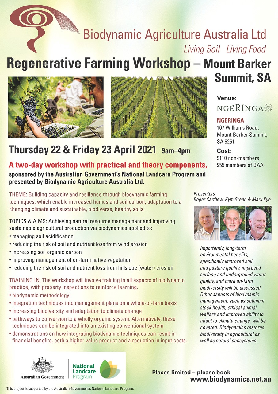 Regenerative Farming Workshop, Ngeringa, Mount Barker, SA 5251