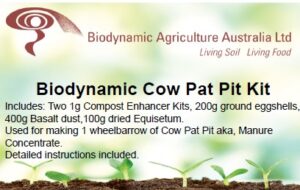 Biodynamic Cow Pat Pit Kit (CPP Kit) - For making Manure Concentrate